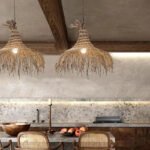 Plafonnier osier rotin