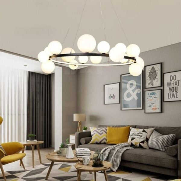 Plafonnier verre et laiton