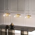 Plafonnier verre laiton – Image 2