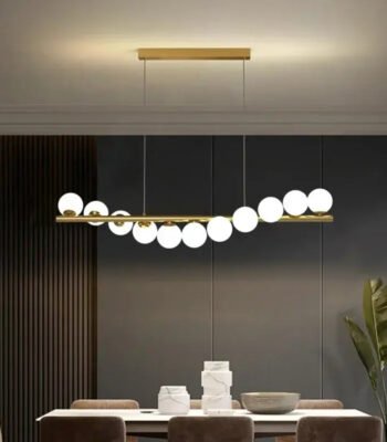suspension luminaire avec 9 boules led pour salle a manger 493