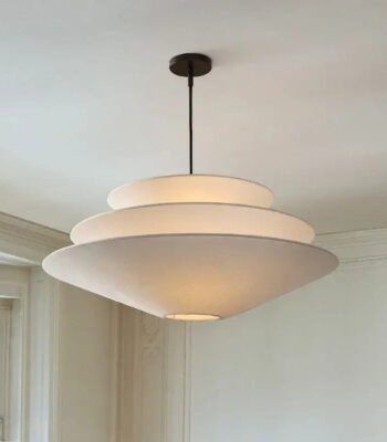 suspension luminaire blanche avec 3 abats jours minimalistes 790