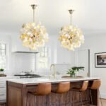 Plafonnier fleur arum verre blanc dépoli – Image 4