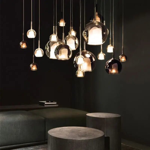 Plafonnier verre transparent