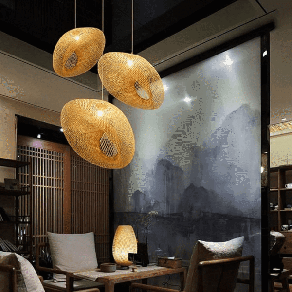 Luminaire plafonnier bambou