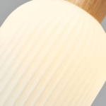 Suspension japonaise en verre blanc laiteux nervuré – Image 10