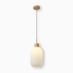 Suspension japonaise en verre blanc laiteux nervuré – Image 12