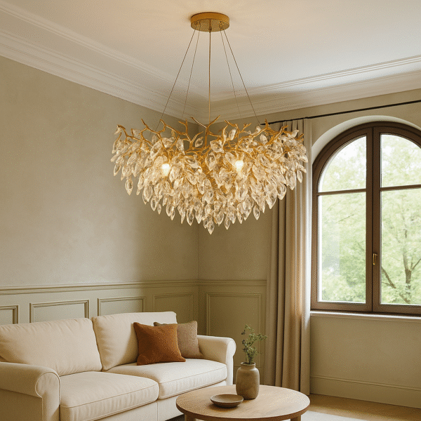 Lustre rond en cristal