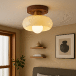 Plafonnier en bois couleur crème – Image 3