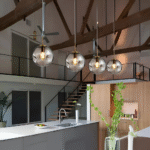 Suspension en verre gris Champagne – Image 2