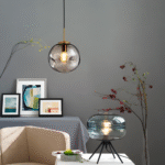 Suspension en verre gris Champagne – Image 7