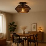 Plafonnier en bambou tressé – Image 2