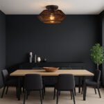 Plafonnier en bambou tressé – Image 4