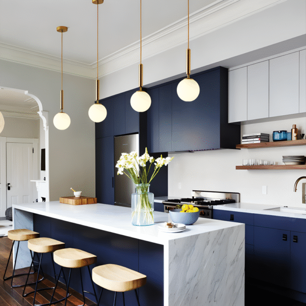 Suspension ronde en verre blanc