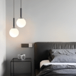 Suspension ronde en verre blanc – Image 9