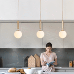 Suspension ronde en verre blanc – Image 8