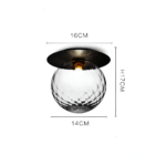 Plafonnier en cristal mat et transparent – Image 17