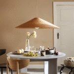 Suspension en rotin brun-beige – Image 4