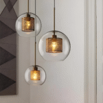 Suspension géométrique en verre avec motif alvéolé – Image 11