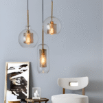 Suspension géométrique en verre avec motif alvéolé – Image 17