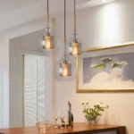 Suspension géométrique en verre avec motif alvéolé – Image 12