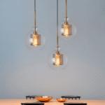 Suspension géométrique en verre avec motif alvéolé – Image 14