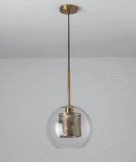 Suspension géométrique en verre avec motif alvéolé – Image 27