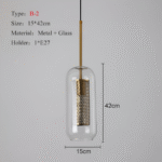 Suspension géométrique en verre avec motif alvéolé – Image 20