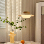 Suspension japonaise en forme de coupe couleur crème