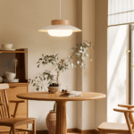 Suspension japonaise en forme de coupe couleur crème – Image 3