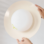 Suspension japonaise en forme de coupe couleur crème – Image 5