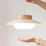 Suspension japonaise en forme de coupe couleur crème – Image 6