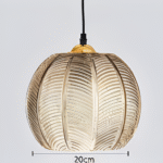 Suspension rétro moderne en verre strié – Image 15