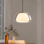 Suspension moderne en verre crème – Image 15