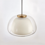 Suspension moderne en verre crème – Image 14