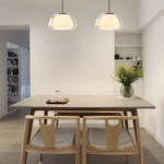 Suspension moderne en verre crème – Image 2