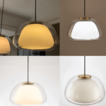 Suspension moderne en verre crème – Image 21