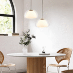 Suspension moderne en verre crème – Image 4