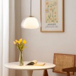 Suspension moderne en verre crème – Image 3