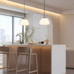 Suspension moderne en verre crème – Image 6