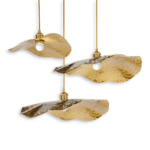 Suspension luxueuse avec feuilles de lotus dorées – Image 16