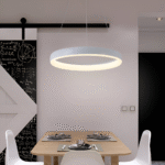 Suspension minimaliste ronde noire et blanche – Image 9