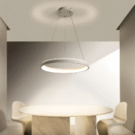 Suspension minimaliste ronde noire et blanche – Image 10