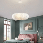 Suspension circulaire avec plumes blanches – Image 6