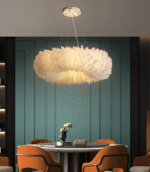 Suspension circulaire avec plumes blanches – Image 4