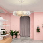 Suspension circulaire avec plumes blanches – Image 13