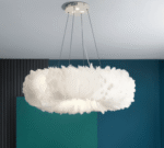 Suspension circulaire avec plumes blanches – Image 15