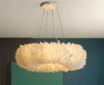 Suspension circulaire avec plumes blanches – Image 5