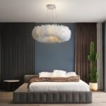 Suspension circulaire avec plumes blanches – Image 12