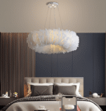 Suspension circulaire avec plumes blanches – Image 10