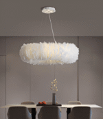 Suspension circulaire avec plumes blanches – Image 11